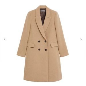 Double-breasted wool coat